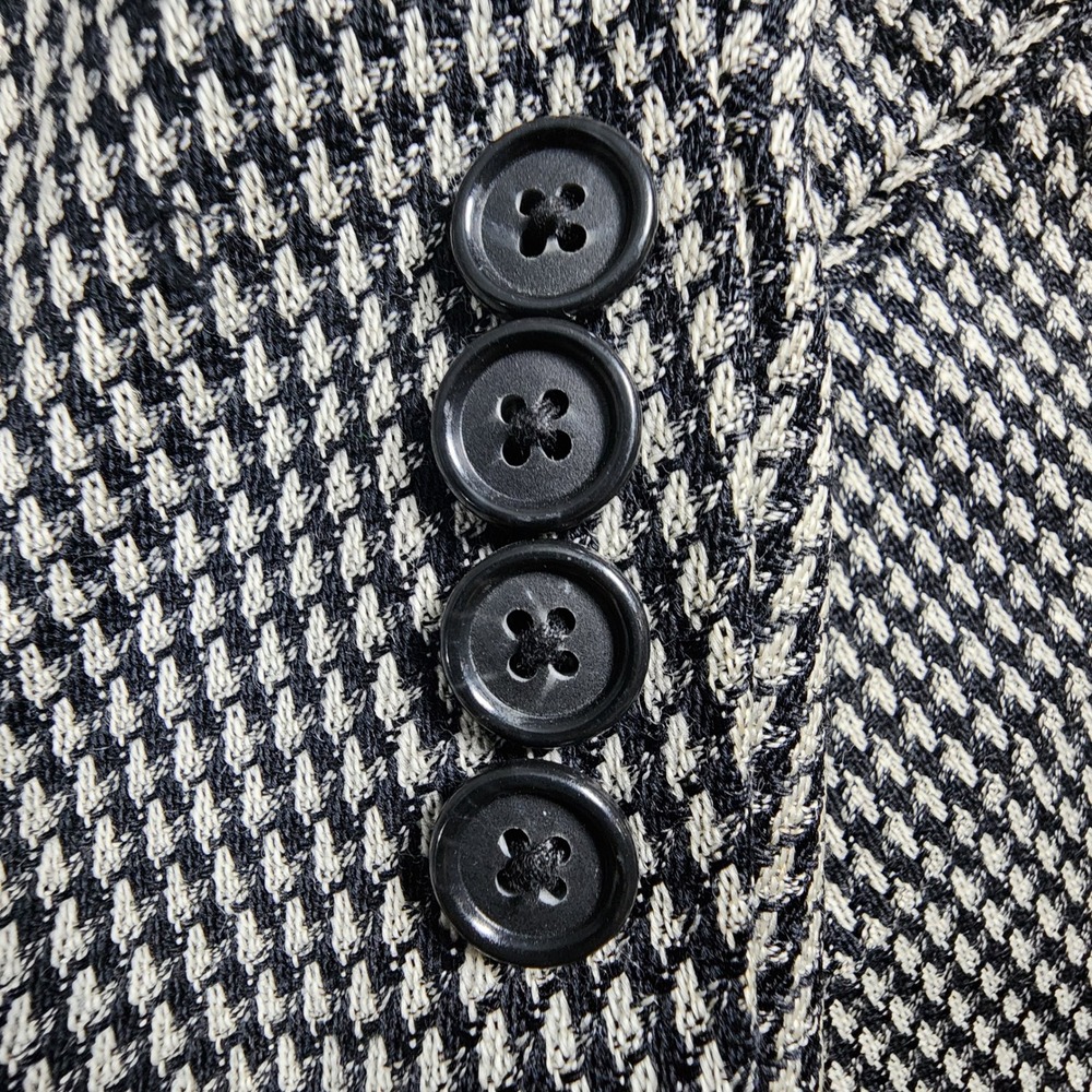 Tom James Blazer Mens 44R Black White Houndstooth 100% Wool Sport Coat 2-Button - Picture 5 of 15